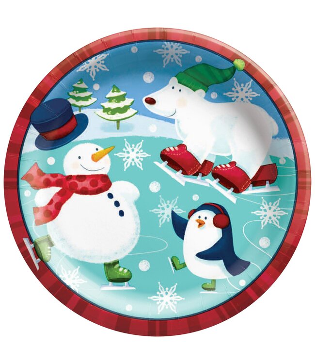 Amscan Holiday Fun 8 1/2" Round Plates