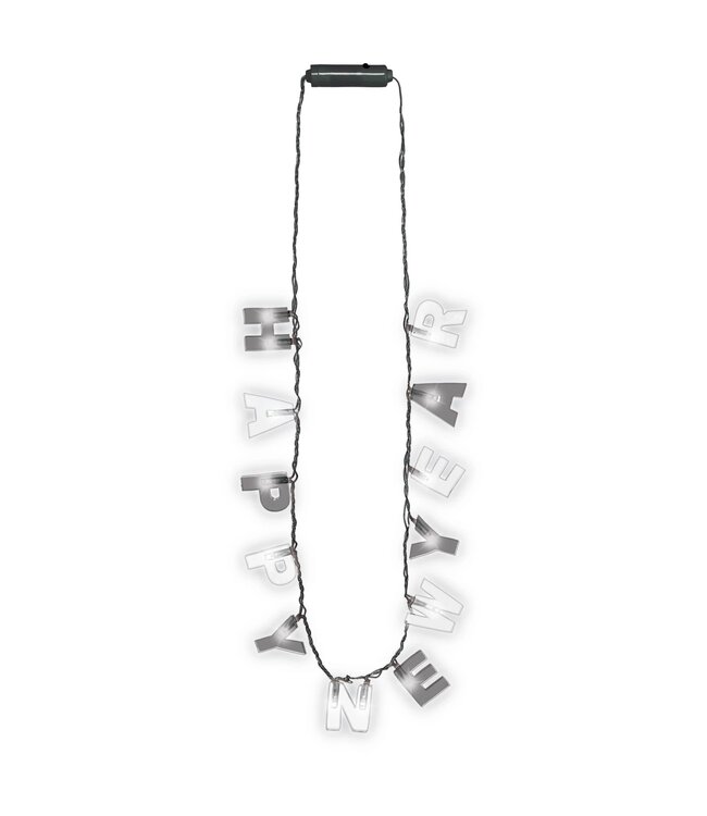 Amscan Happy New Year Light Up Necklace - Black and Silver