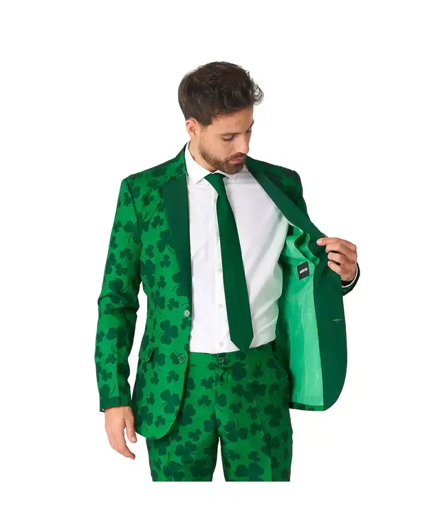 SUITMEISTER Men's Suitmeister St.Patrick's Day Print Slim-Fit Suit & Tie Set