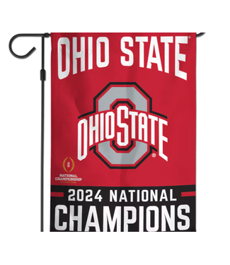WINCRAFT Ohio State Buckeyes College Football Playoff 2024 National Champions 12'' x 18'' Double-Sided Garden Flag