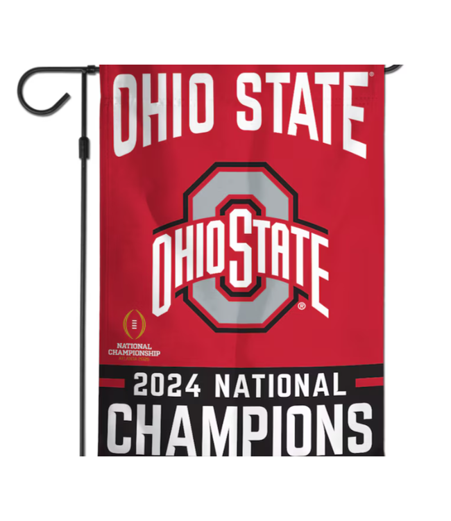 WINCRAFT Ohio State Buckeyes College Football Playoff 2024 National Champions 12'' x 18'' Double-Sided Garden Flag