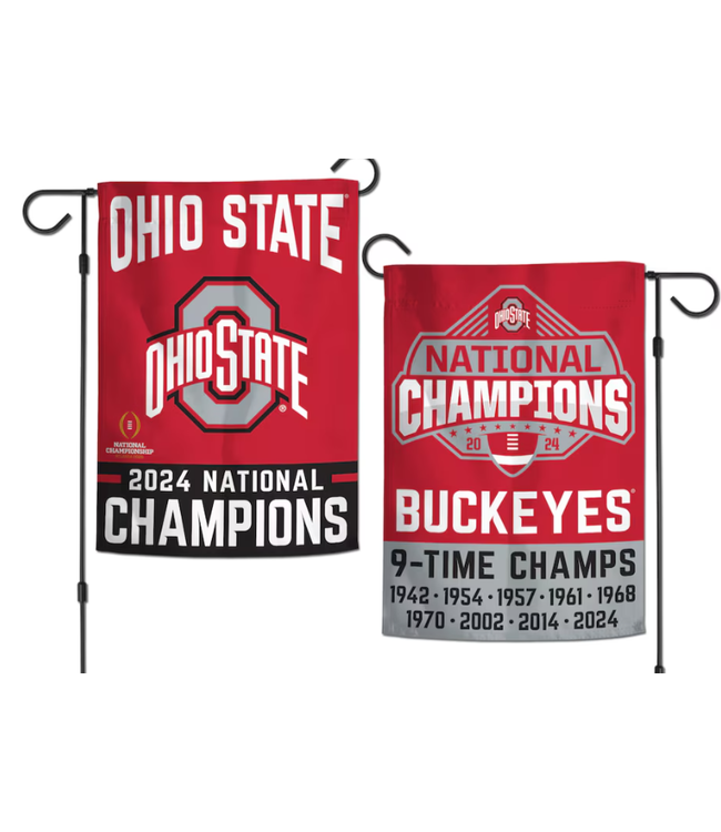 WINCRAFT Ohio State Buckeyes College Football Playoff 2024 National Champions 12'' x 18'' Double-Sided Garden Flag
