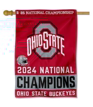WINCRAFT Ohio State Buckeyes College Football Playoff 2024 National Champions 28" x 40" Single-Sided Vertical Banner