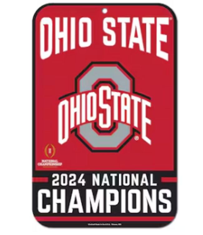 WINCRAFT WinCraft Ohio State Buckeyes College Football Playoff 2024 National Champions 11" x 17" Indoor/Outdoor Plastic Sign