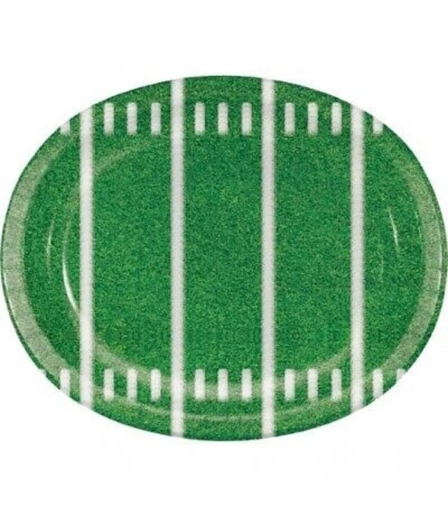 Creative Converting Football Field Oval Dinner Plates 12" | 8ct