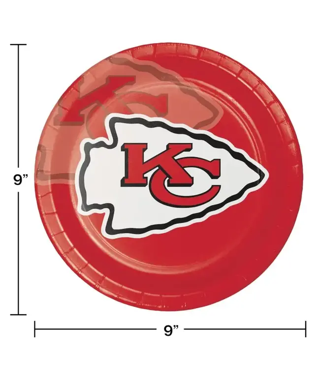 Creative Converting Kansas City Chiefs 8 Pack 9 Inch Paper Plates
