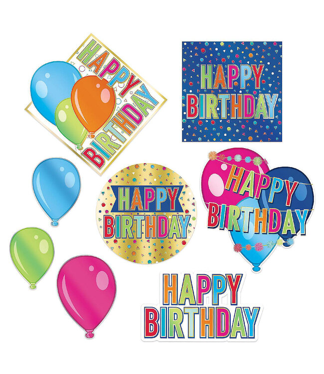 BEISTLE Foil Happy Birthday Cutouts