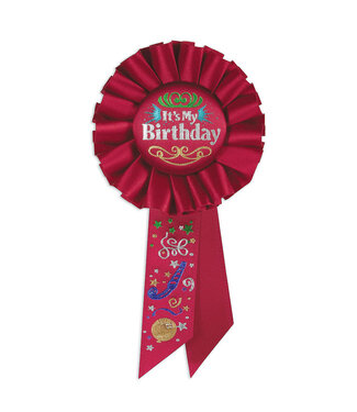 BEISTLE Red It's My Birthday Rosette