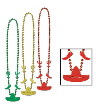 BEISTLE Fiesta Beads, assorted colors, 33"