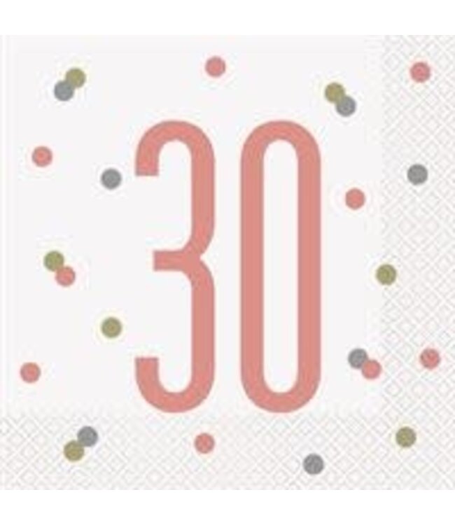 UNIQUE INDUSTRIES INC Rose Gold Glitz Luncheon Napkins