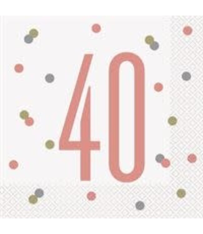 UNIQUE INDUSTRIES INC Rose Gold Glitz Luncheon Napkins