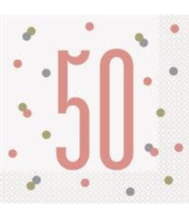 UNIQUE INDUSTRIES INC Rose Gold Glitz Luncheon Napkins