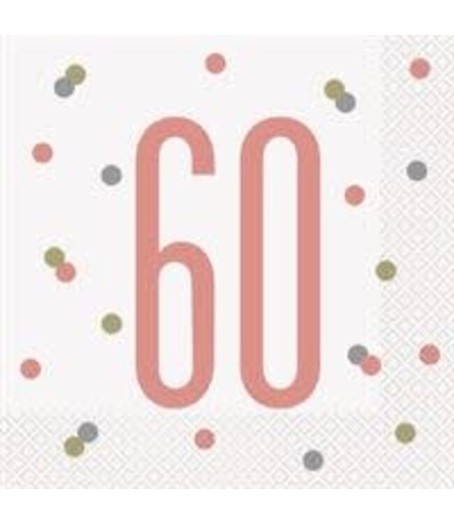 UNIQUE INDUSTRIES INC Rose Gold Glitz Luncheon Napkins