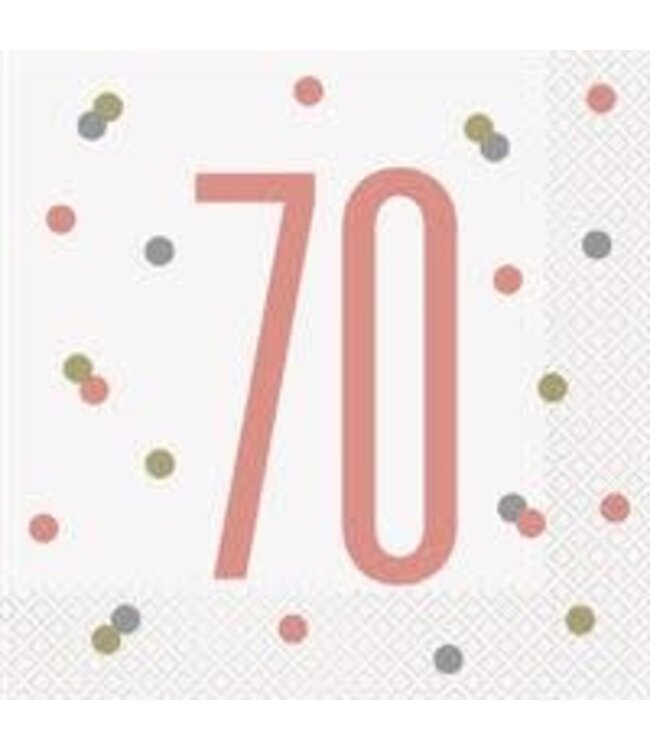 UNIQUE INDUSTRIES INC Rose Gold Glitz Luncheon Napkins