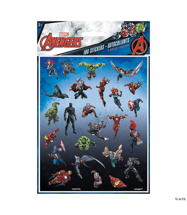 UNIQUE INDUSTRIES INC Marvel Comics The Avengers™ Stickers - 100 Pc.