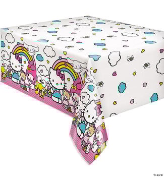UNIQUE INDUSTRIES INC 54" x 84" Hello Kitty & Friends Party Disposable Plastic Tablecloth