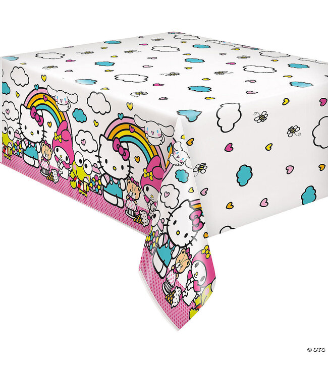 UNIQUE INDUSTRIES INC 54" x 84" Hello Kitty & Friends Party Disposable Plastic Tablecloth