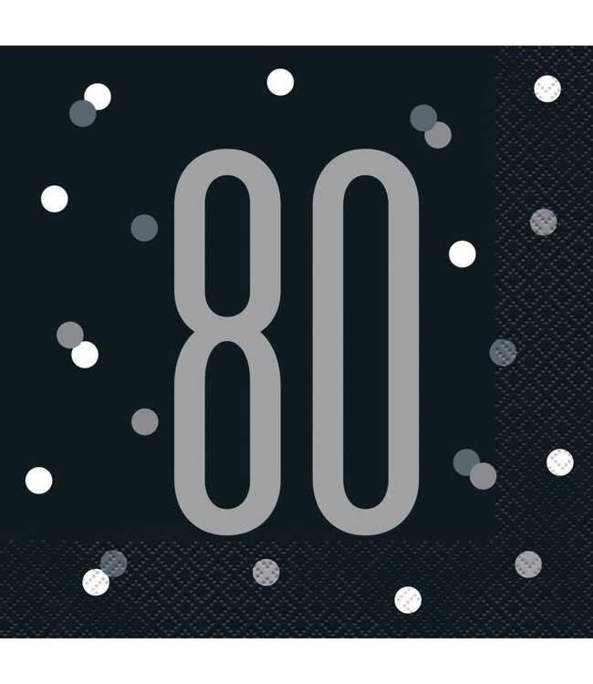 UNIQUE INDUSTRIES INC Glitz Black & Silver Luncheon Napkins 16ct