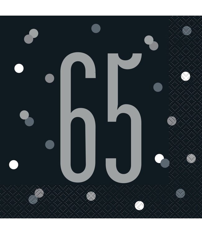 UNIQUE INDUSTRIES INC Glitz Black & Silver Luncheon Napkins 16ct