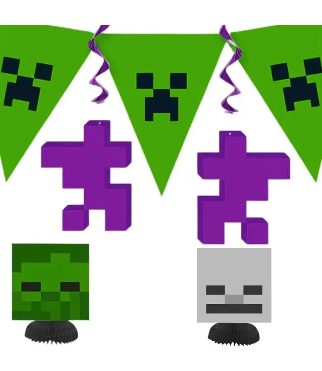 UNIQUE INDUSTRIES INC Minecraft Party Decoration Kit - 5pcs