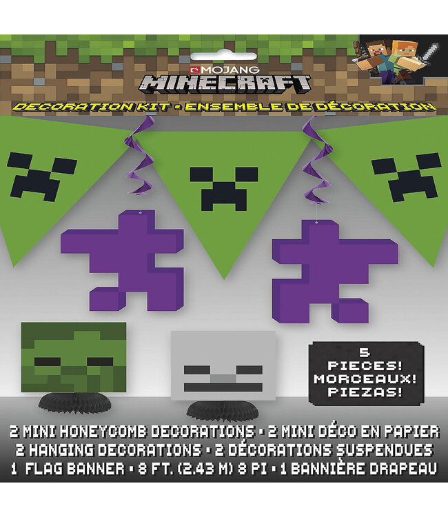 UNIQUE INDUSTRIES INC Minecraft Party Decoration Kit - 5pcs