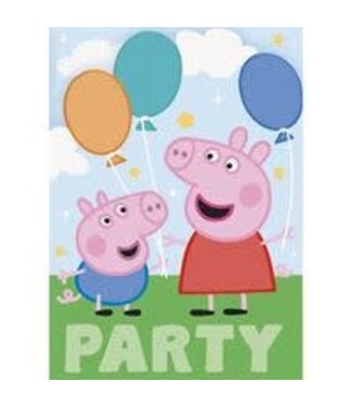 UNIQUE INDUSTRIES INC Peppa Pig Birthday Party Invitations - 8 Count