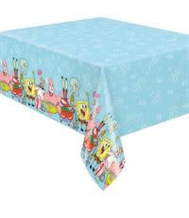UNIQUE INDUSTRIES INC SpongeBob SquarePants Rectangular Plastic Table Cover, 54 x 84 Inches, 1 Count