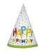 UNIQUE INDUSTRIES INC Vibrant Multicolor Happy Balloon Birthday Paper Party Hats - Pack of 8