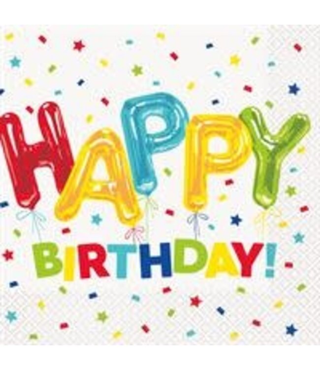 UNIQUE INDUSTRIES INC Happy Balloon Birthday Luncheon Napkins, 16ct