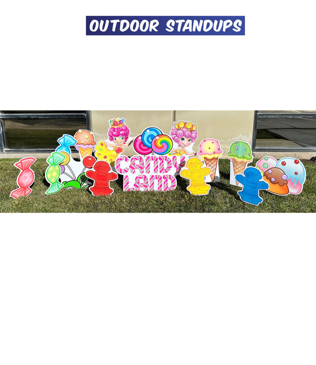 ADVANCED GRAPHICS INC. Life-size Outdoor Coroplast Cutouts of Candy Land