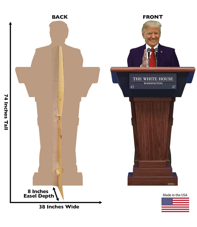 President Donald Trump Podium Life-Size