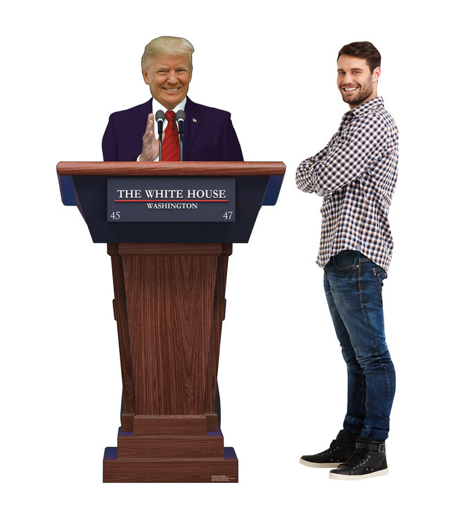 President Donald Trump Podium Life-Size
