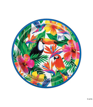 UNIQUE INDUSTRIES INC Tropical Palm Leaves Luau Party Paper Dinner Plates - 8 Ct.