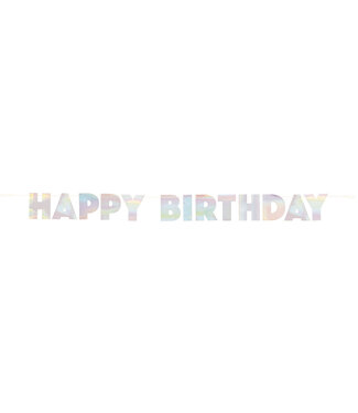 UNIQUE INDUSTRIES INC Happy Birthday Banner Iridescent-7ft
