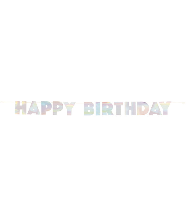 UNIQUE INDUSTRIES INC Happy Birthday Banner Iridescent-7ft