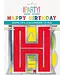 UNIQUE INDUSTRIES INC Silver Foil & Rainbow Happy Birthday Banner 7.25ft