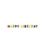 UNIQUE INDUSTRIES INC Silver Foil & Rainbow Happy Birthday Banner 7.25ft