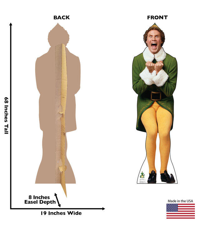 ADVANCED GRAPHICS INC. Life-size Excited Buddy Elf Cardboard Cutout Will Ferrell
