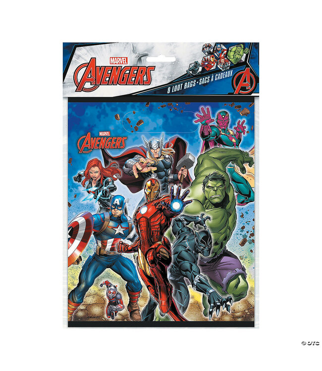 UNIQUE INDUSTRIES INC 7 1/2" x 11" Medium Marvel Comics The Avengers™ Plastic Goody Bags - 8 Pc.