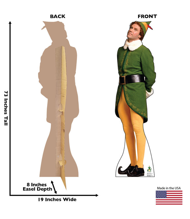Life-size Concerned Buddy Elf Cardboard Cutout