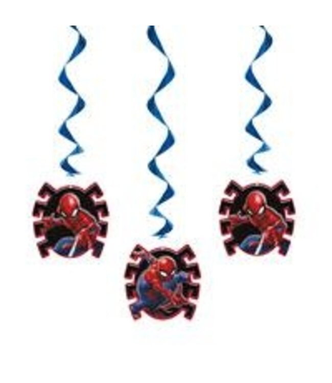 UNIQUE INDUSTRIES INC 26" Hanging Marvel’s Spider-Man™ Paper Swirl Decorations - 3 Pc.