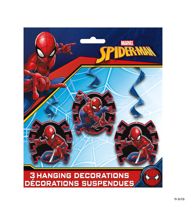 UNIQUE INDUSTRIES INC 26" Hanging Marvel’s Spider-Man™ Paper Swirl Decorations - 3 Pc.