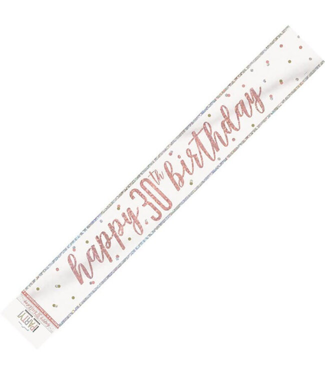 UNIQUE INDUSTRIES INC Rose Gold Glitz Birthday Banner-9ft