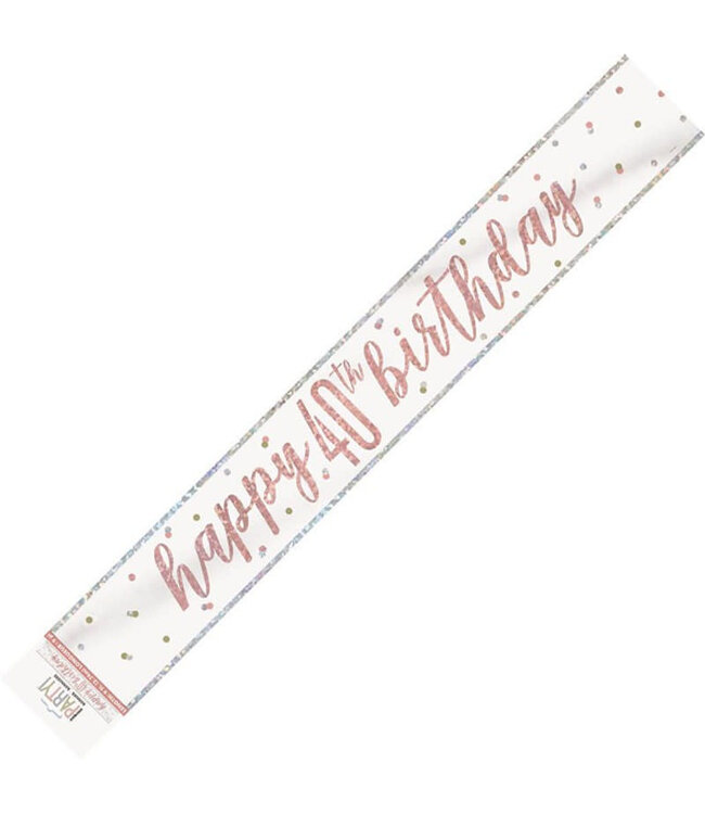 UNIQUE INDUSTRIES INC Rose Gold Glitz Birthday Banner-9ft