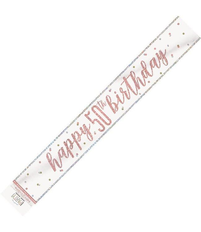 UNIQUE INDUSTRIES INC Rose Gold Glitz Birthday Banner-9ft