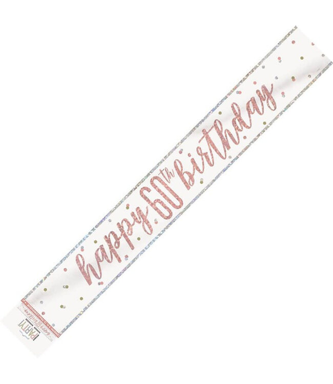 UNIQUE INDUSTRIES INC Rose Gold Glitz Birthday Banner-9ft