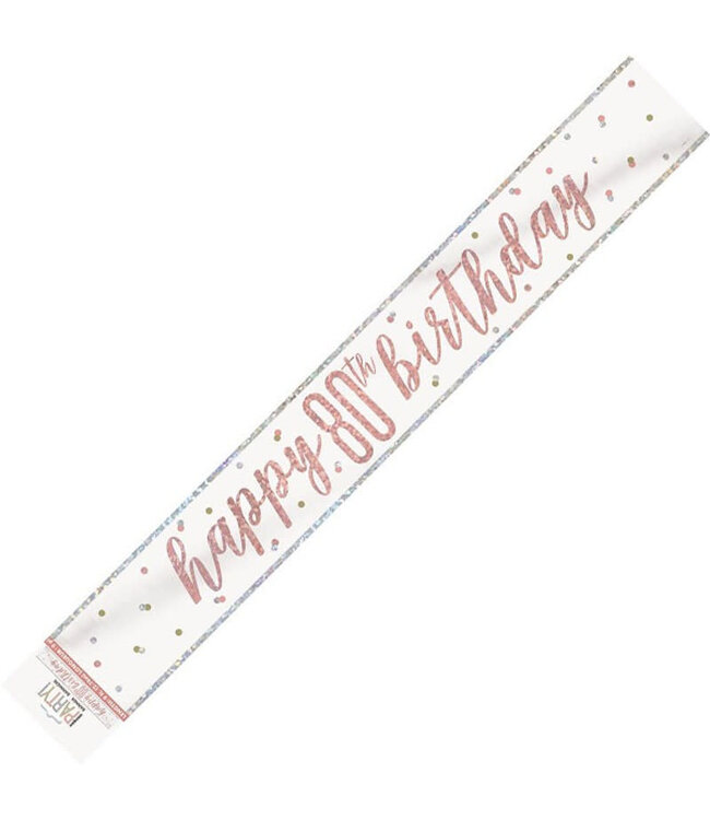 UNIQUE INDUSTRIES INC Rose Gold Glitz Birthday Banner-9ft