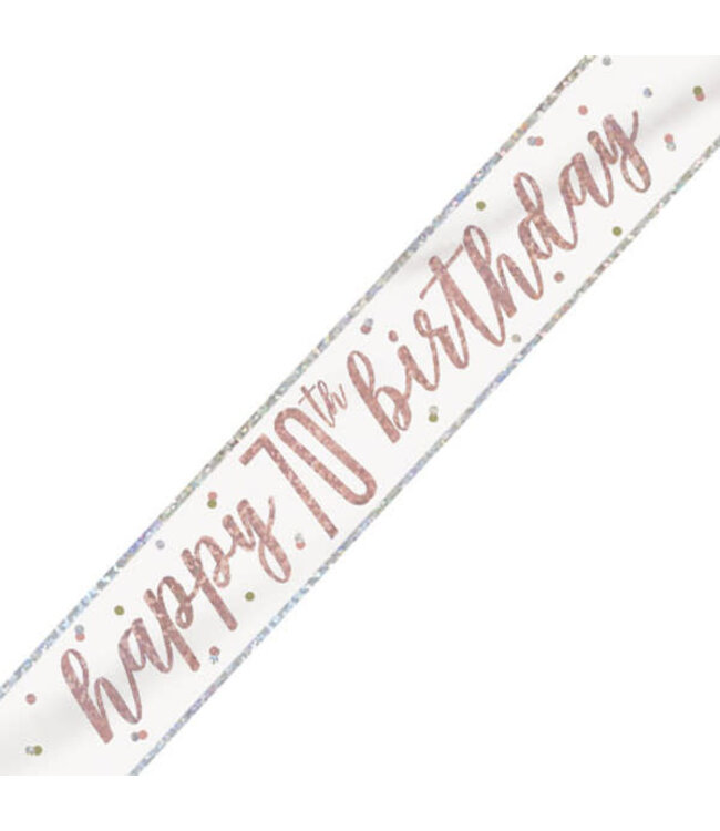 UNIQUE INDUSTRIES INC Rose Gold Glitz Birthday Banner-9ft