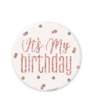 UNIQUE INDUSTRIES INC Rose Gold Glitz It's My Birthday Badge