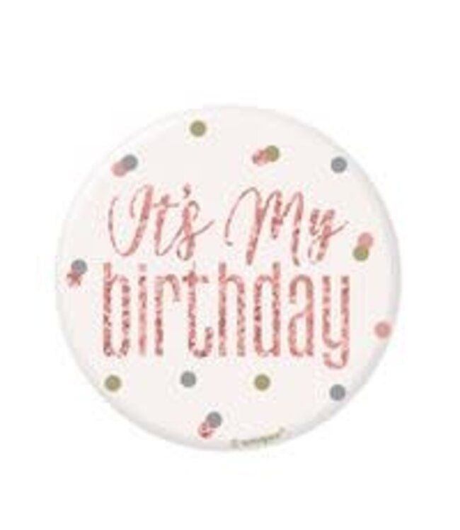 UNIQUE INDUSTRIES INC Rose Gold Glitz It's My Birthday Badge